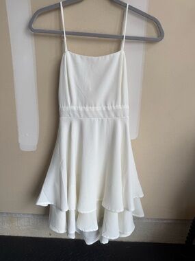 White Spaghetti-Strap Mini Dress